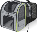 Expandable Pet Carrier Backpack – Breathable Mesh Dog & Cat Travel Bag for Hiking, Camping & Outdoor Adventures (Holds up to 17 lbs)