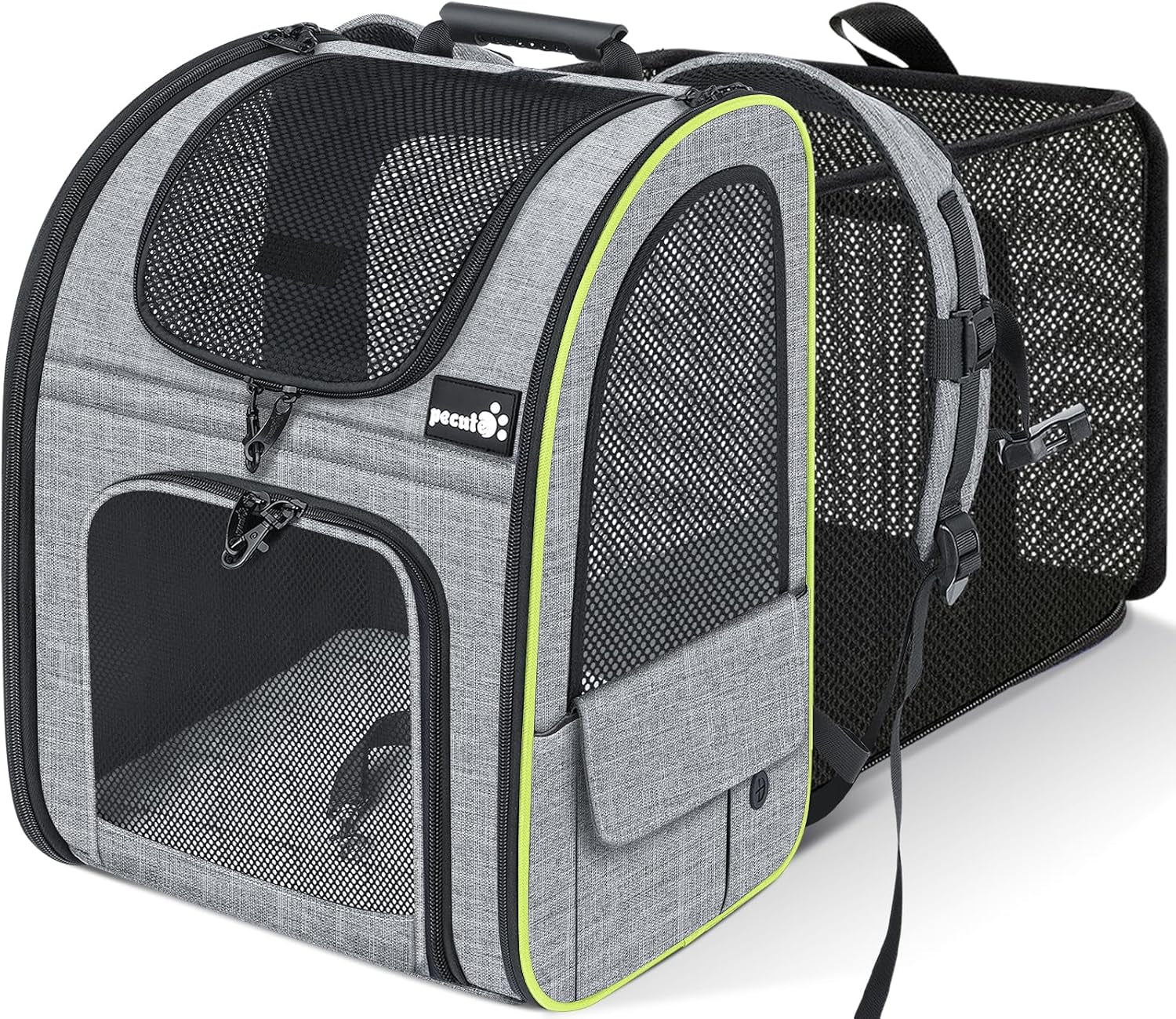 Expandable Pet Carrier Backpack – Breathable Mesh Dog & Cat Travel Bag for Hiking, Camping & Outdoor Adventures (Holds up to 17 lbs)