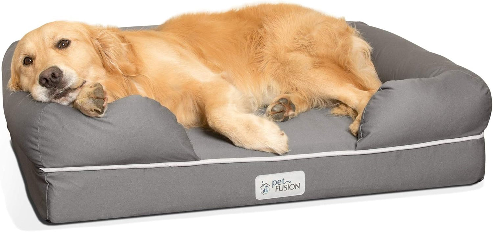 Ultimate Orthopedic Memory Foam Dog Bed with Bolsters – XL (44"x34") Waterproof, Washable Cover, Durable Cotton-Poly Blend