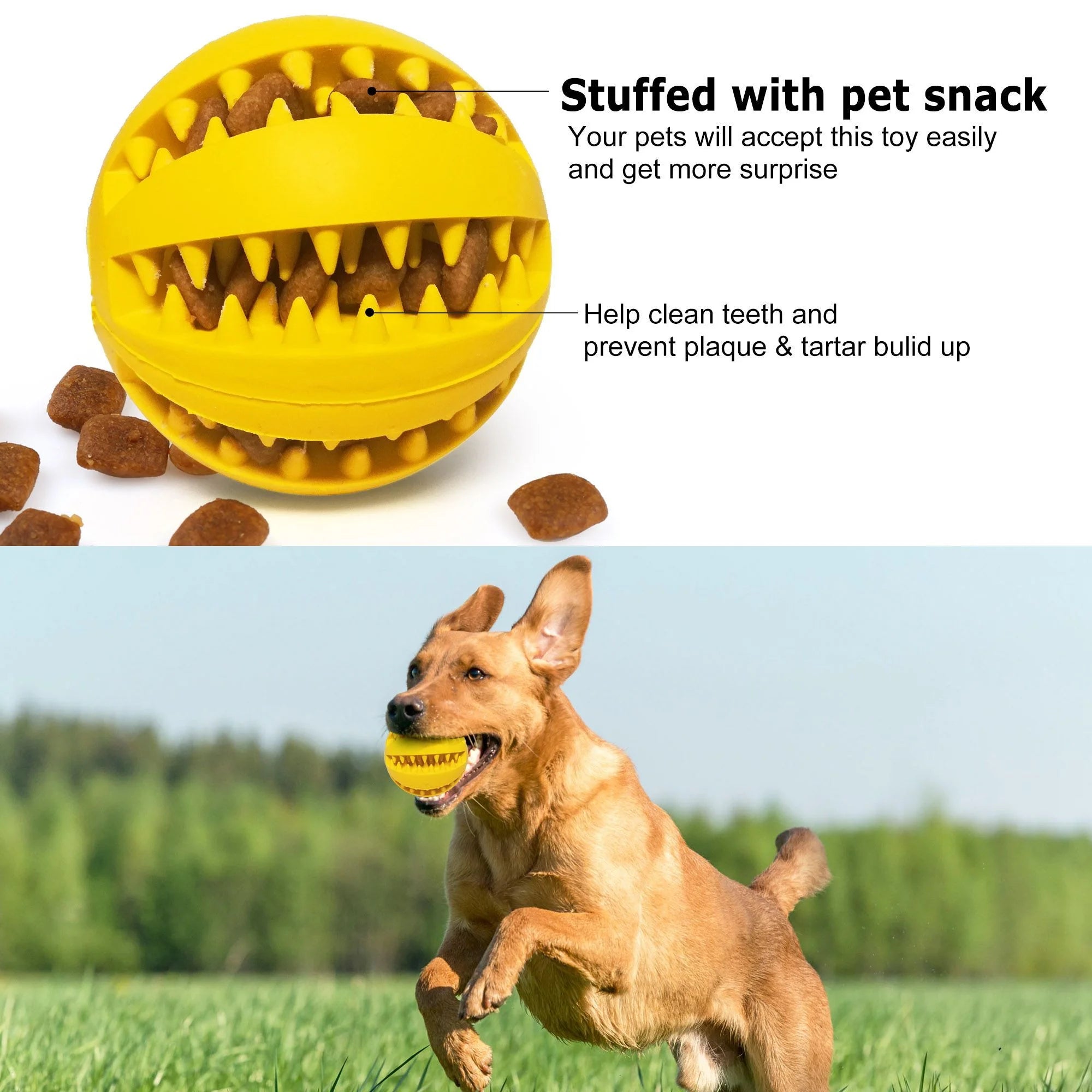 4 Pack Large Dog Treat Balls – Interactive Food Dispensing Puzzle Toys for Puppies, IQ Training, Teeth Cleaning & Chewing – Natural Rubber, Non-Toxic
