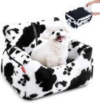 Dog Car Seat for Small Dogs – Cozy Booster Bed with Leash & Storage