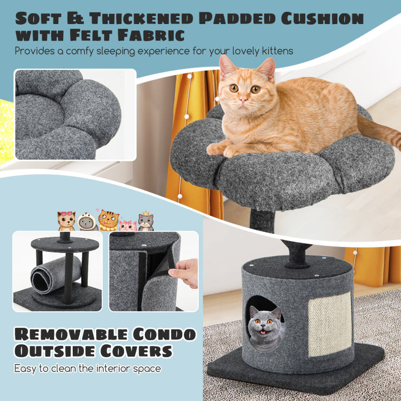 Cat Tree for Large & Small Cats – Stylish Metal Frame Cat Tower