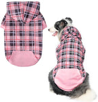 Plaid Dog Hoodie – Warm Winter Coat with Leash Hole, Stylish Sweater for Small, Medium & Large Dogs & Cats