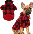 Plaid Dog Hoodie – Warm Winter Coat with Leash Hole, Stylish Sweater for Small, Medium & Large Dogs & Cats
