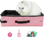 Portable Cat Travel Litter Box – Leakproof, Foldable & Odor-Control