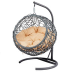 Luxury Cat Swing Hammock with Stand & Cushion – Rattan Wicker Egg Chair for Cats, Indoor Hanging Pet Bed with Breathable Design & Washable Cushion