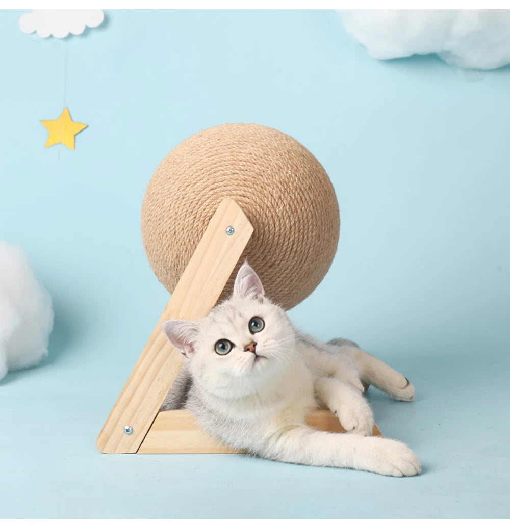 Sisal Cat Scratching Ball Toy – Interactive Play for Cats