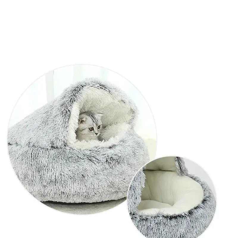 Warm & Cozy Round Plush Bed.4. - FurriendlyPaws | Furry Friends, Happy Hearts