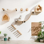 Cat Wall Climbing Steps – 4 Step Shelf with Scratching Posts