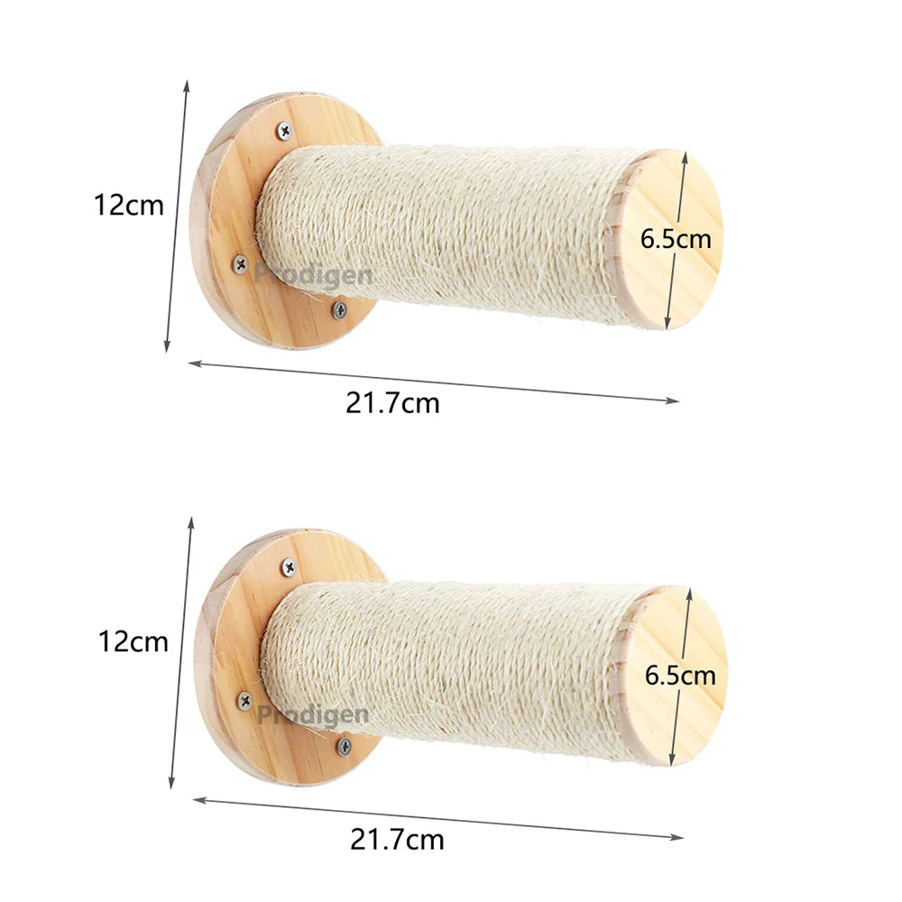 Cat Wall Climbing Steps – 4 Step Shelf with Scratching Posts