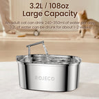 ROJECO Automatic Stainless Steel Pet Water Fountain – Cats & Dogs