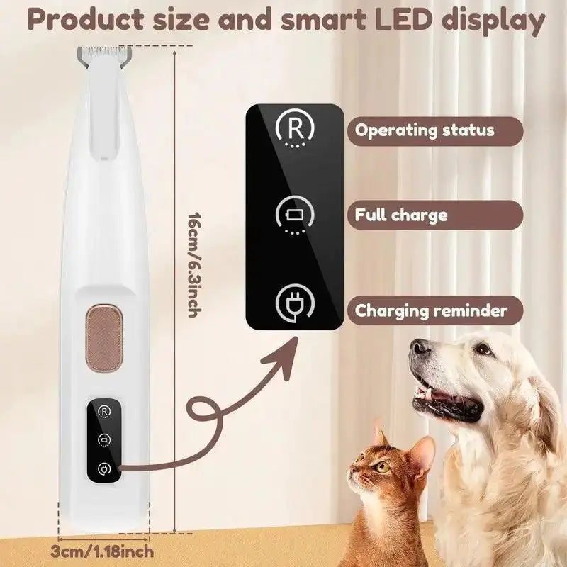 Waterproof Rechargeable Pet Trimmer with LED Light.5. - FurriendlyPaws | Furry Friends, Happy Hearts