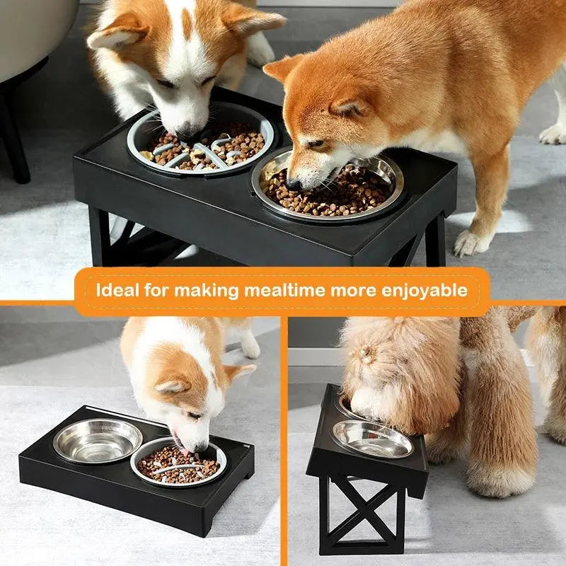 Elevated Dog Food & Water Feeder with Adjustable Height.1. - FurriendlyPaws | Furry Friends, Happy Hearts