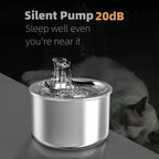 2L Stainless Steel Pet Water Fountain – Automatic Dispenser with Optional Sensor & Heater - FurriendlyPaws | Furry Friends, Happy Hearts