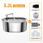 ROJECO Automatic Stainless Steel Pet Water Fountain – Cats & Dogs