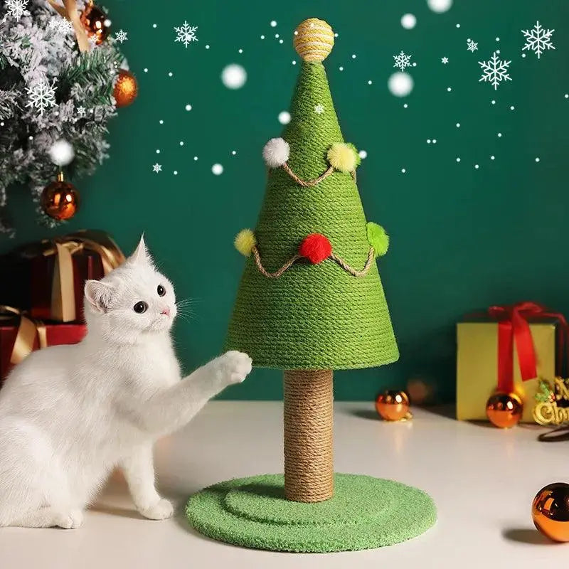 Jolly Cat Tree: Sisal Scratcher Column & Holiday Decor - FurriendlyPaws | Furry Friends, Happy Hearts