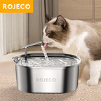 ROJECO Automatic Stainless Steel Pet Water Fountain – Cats & Dogs