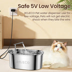 ROJECO Automatic Stainless Steel Pet Water Fountain – Cats & Dogs