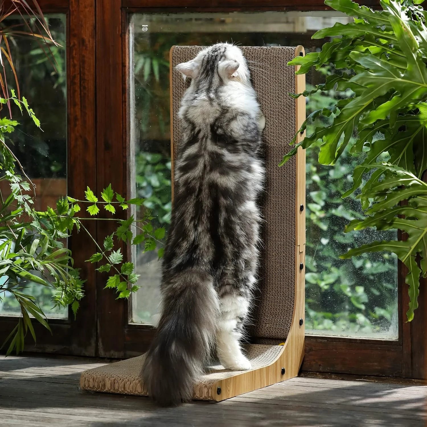 L-Shape Cat Scratcher – 23.6" Cardboard Pad for Indoor Cats & Furniture - FurriendlyPaws | Furry Friends, Happy Hearts