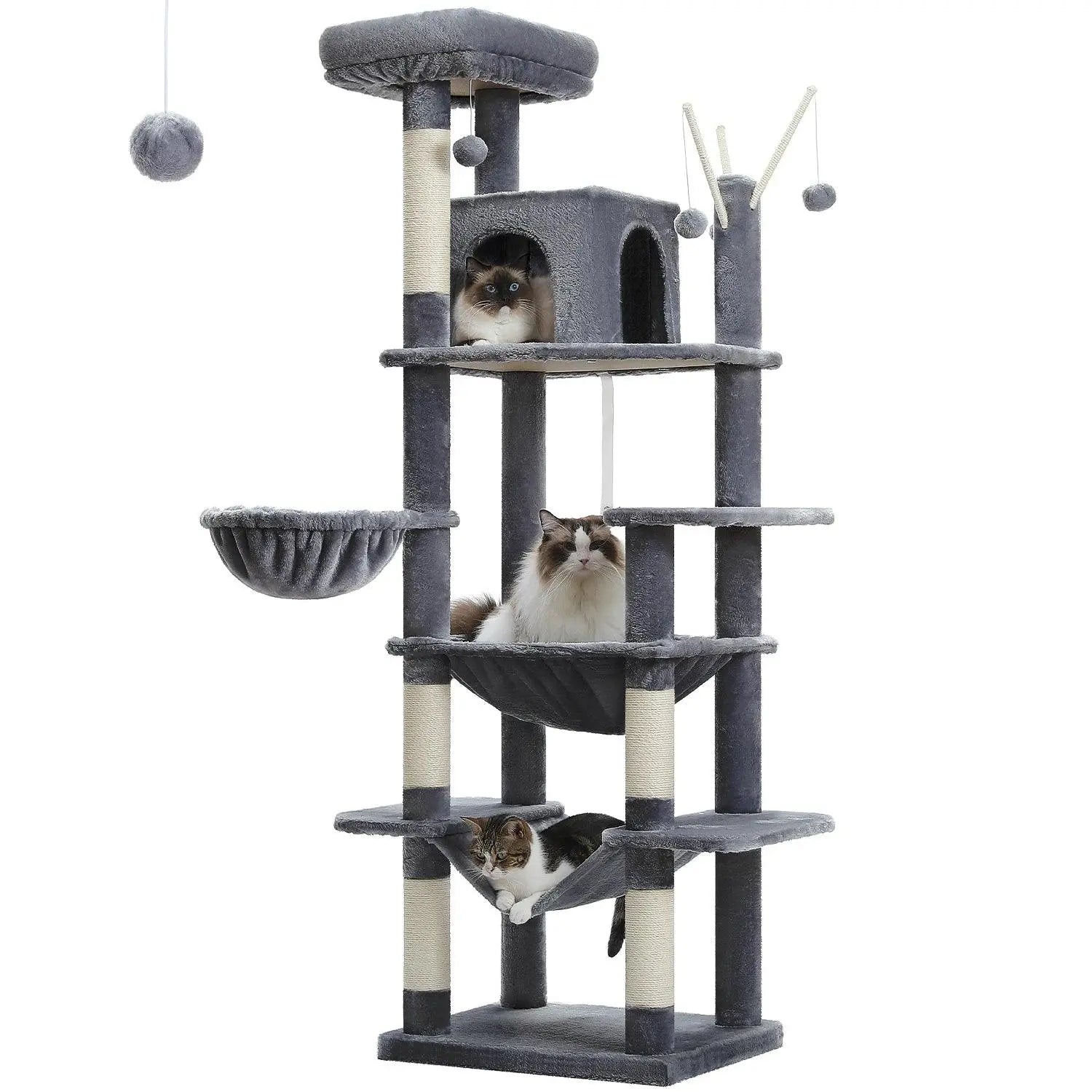 Large Cat Tree with Multi-Level Playground.6. - FurriendlyPaws | Furry Friends, Happy Hearts