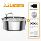 ROJECO Automatic Stainless Steel Pet Water Fountain – Cats & Dogs