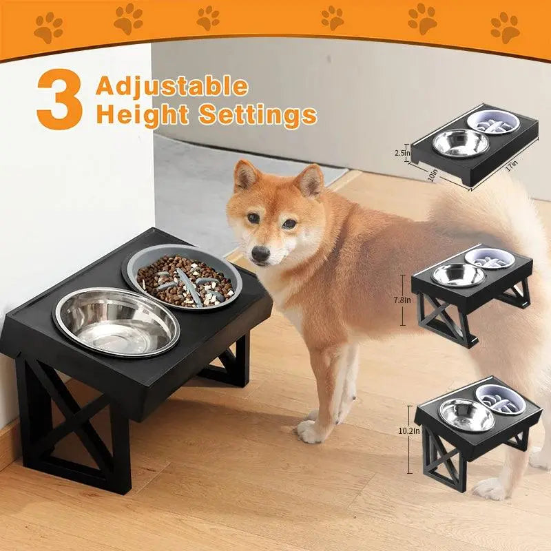 Elevated Dog Food & Water Feeder with Adjustable Height - FurriendlyPaws | Furry Friends, Happy Hearts