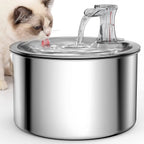 2L Stainless Steel Pet Water Fountain – Automatic Dispenser with Optional Sensor & Heater - FurriendlyPaws | Furry Friends, Happy Hearts