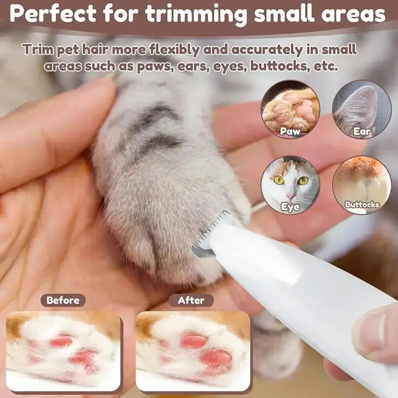 Waterproof Rechargeable Pet Trimmer with LED Light.4. - FurriendlyPaws | Furry Friends, Happy Hearts