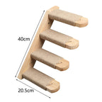 Cat Wall Climbing Steps – 4 Step Shelf with Scratching Posts