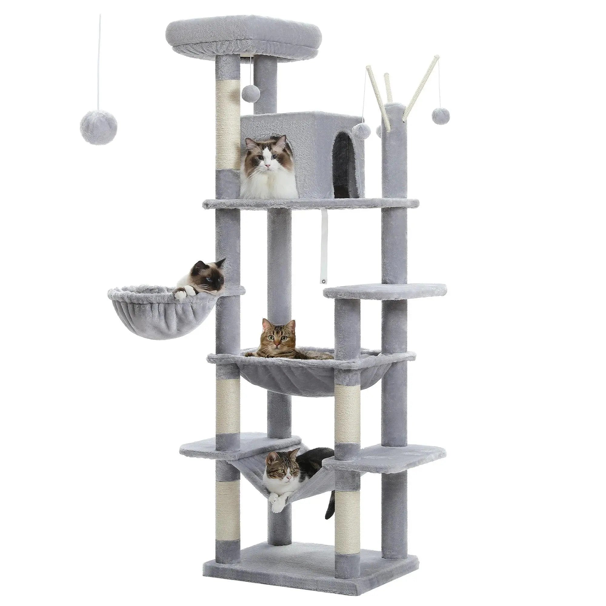 Large Cat Tree with Multi-Level Playground.8. - FurriendlyPaws | Furry Friends, Happy Hearts