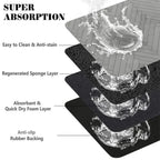 Diagram of a mat with labeled layers and water absorption features.