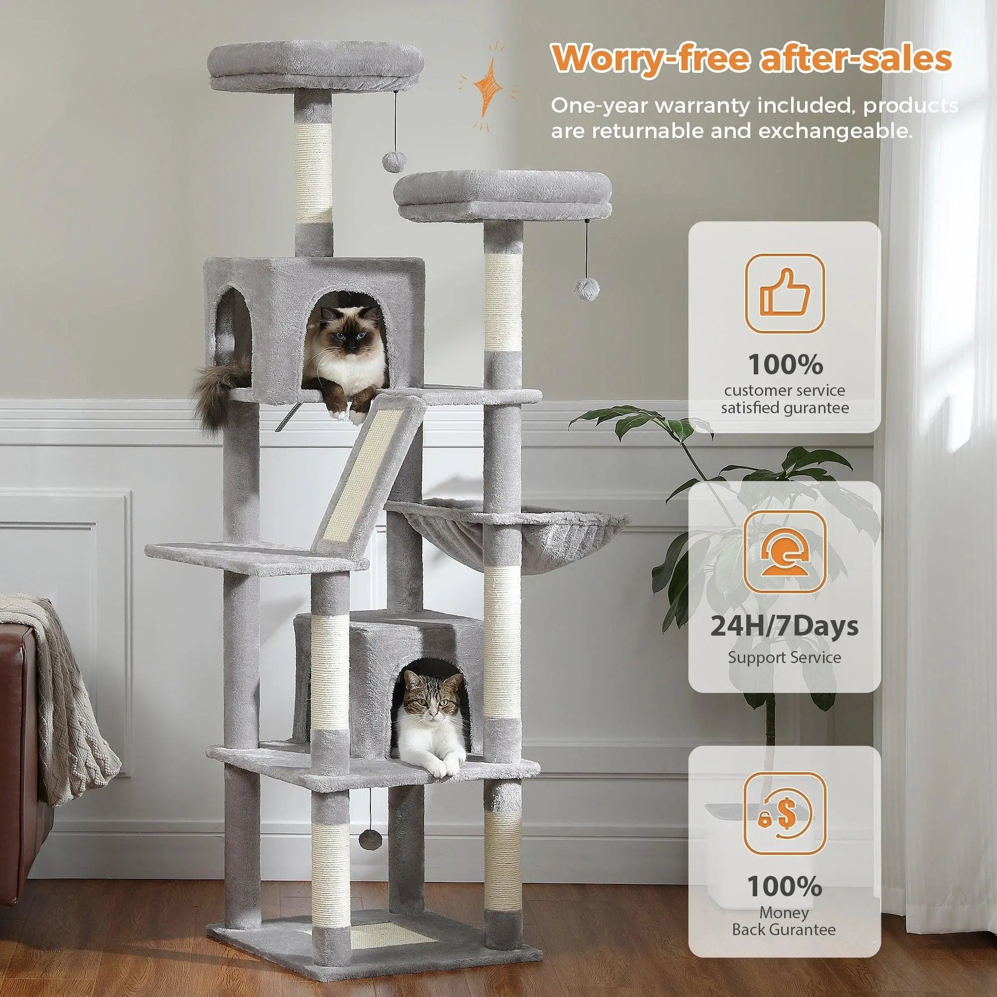 Large Cat Tree with Multi-Level Playground.1. - FurriendlyPaws | Furry Friends, Happy Hearts