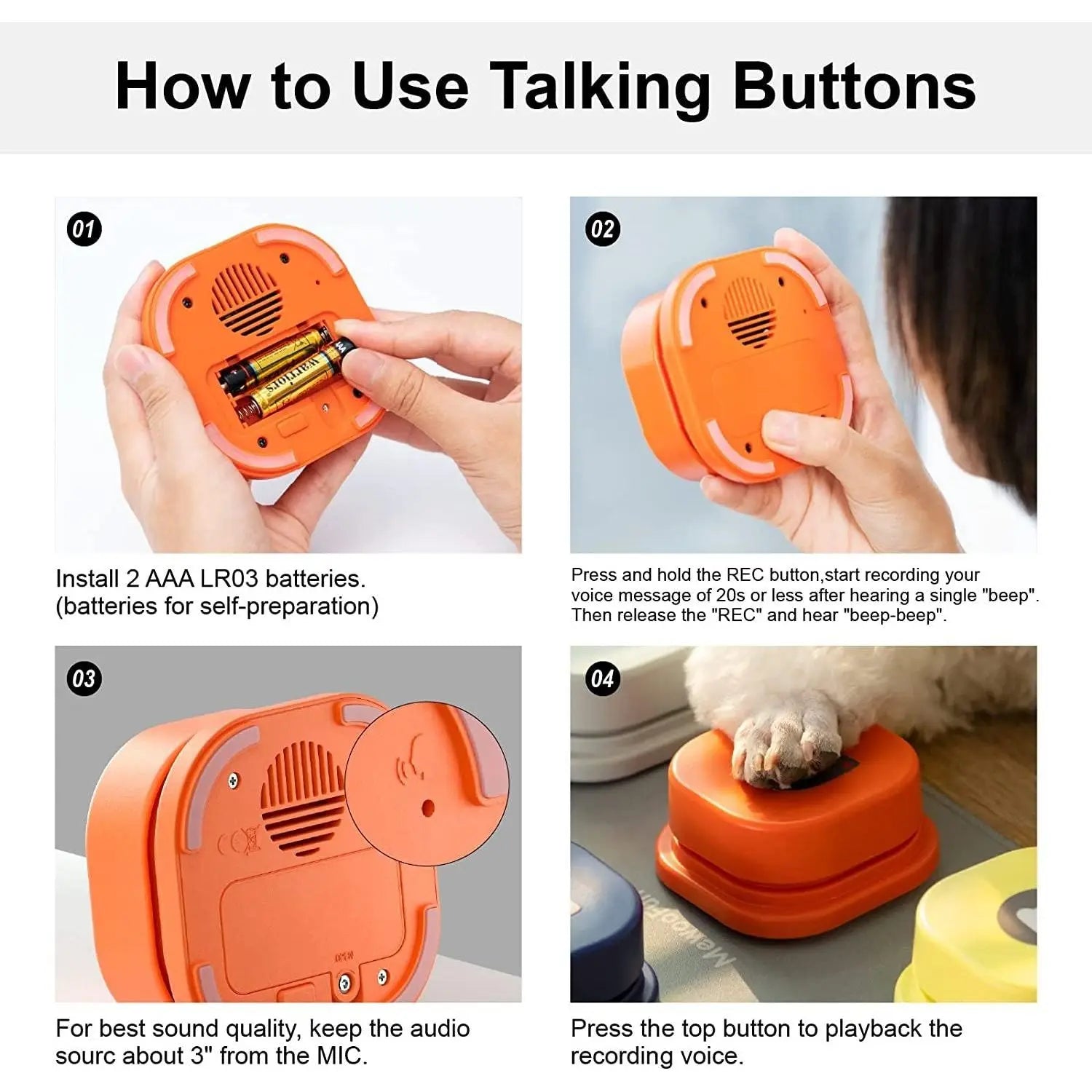 Pet Interactive Training Buttons.4. - FurriendlyPaws | Furry Friends, Happy Hearts