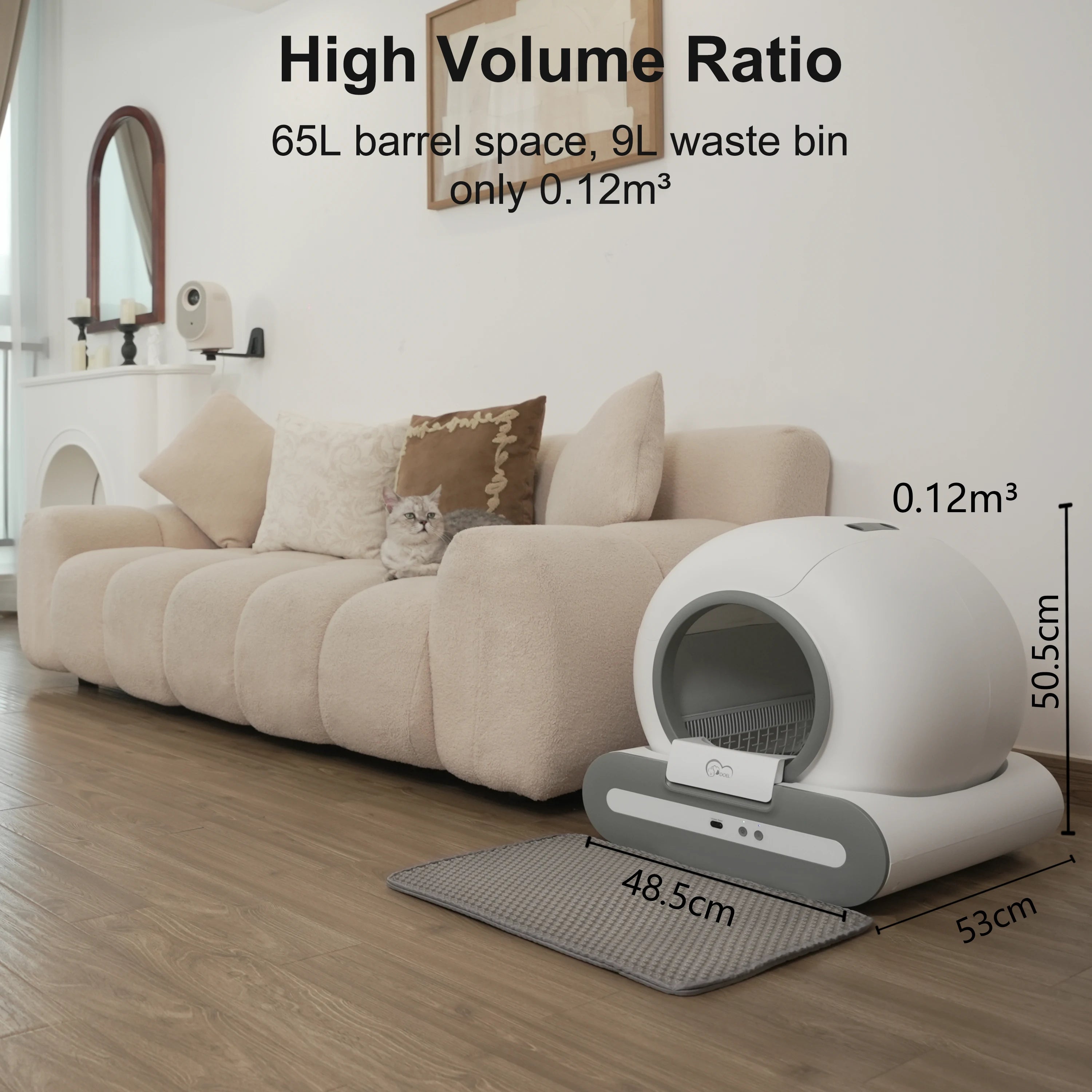 Smart Self-Cleaning Cat Litter Box - App Control for Multiple Cats