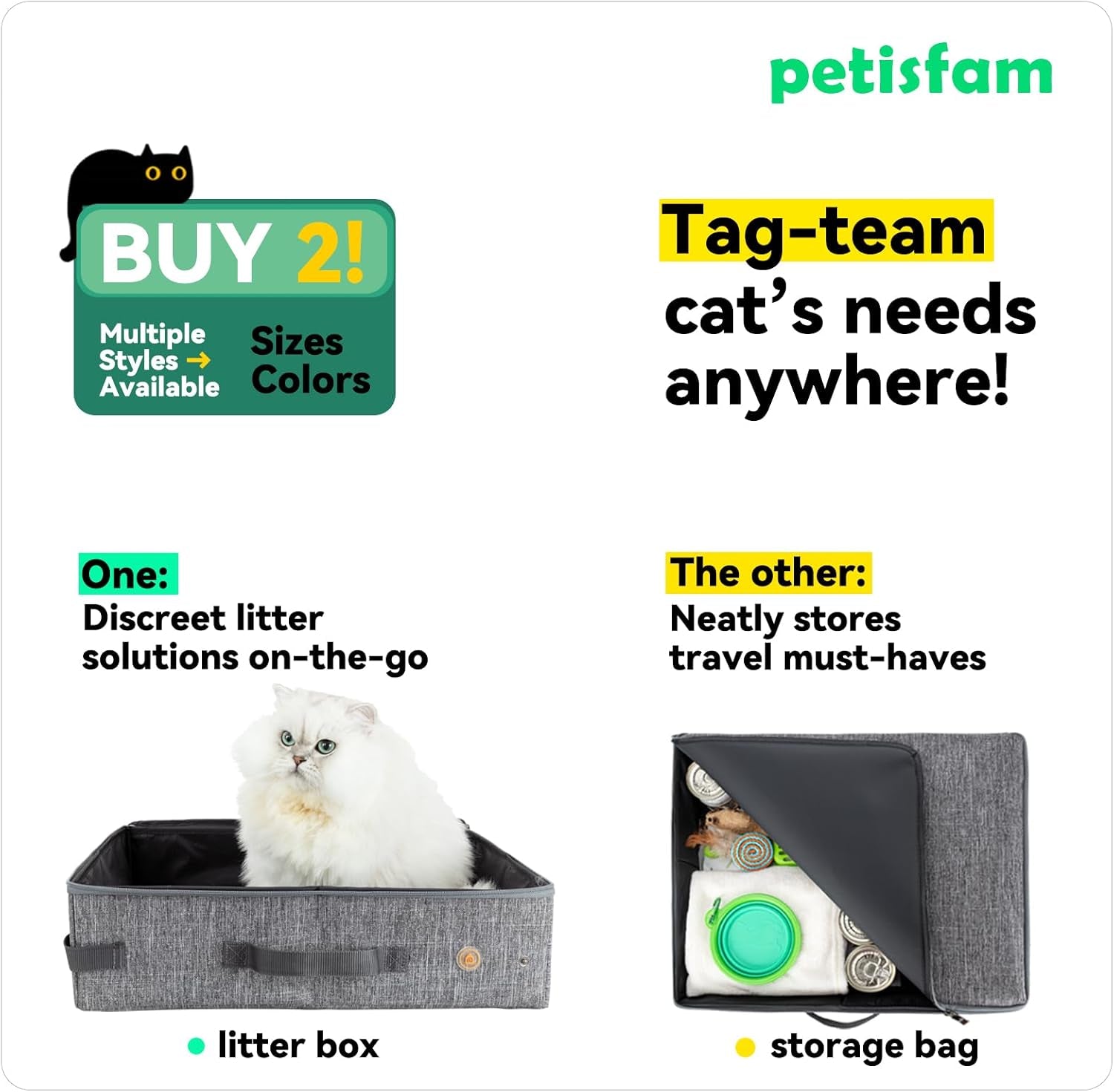 Portable Cat Travel Litter Box – Leakproof, Foldable & Odor-Control