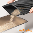 Cat Litter Mat 23"x17" – EVA Honeycomb Double Layer, Waterproof & Urine-Proof Scatter Control, Washable, BPA-Free