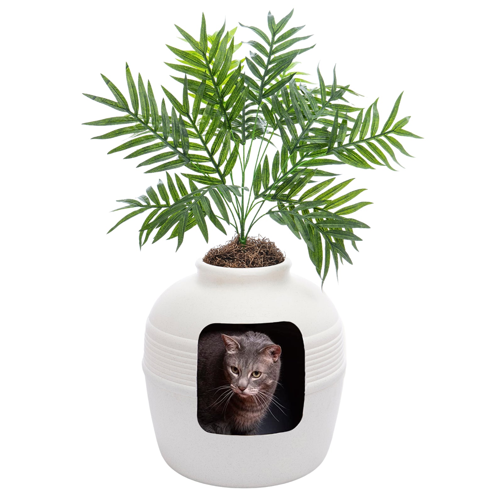 Original Hidden Litter Box Planter – Hooded Cat Litter Box with Fake Plant Cover