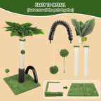 Cat Post 38" – Tall Cat Scratching Post for Indoor Cats with Dangling Ball & Spring Toy (Green)