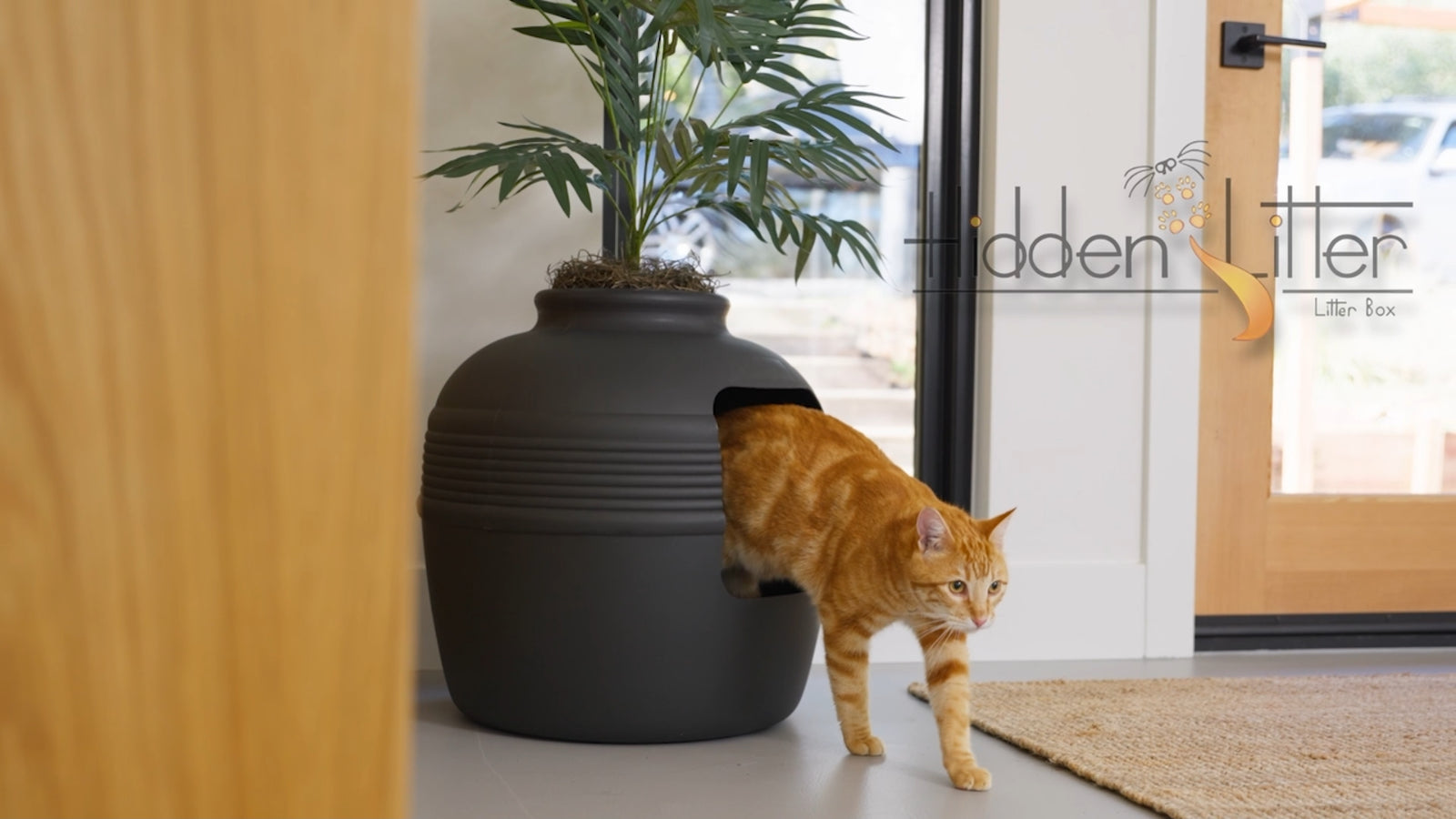 Original Hidden Litter Box Planter – Hooded Cat Litter Box with Fake Plant Cover