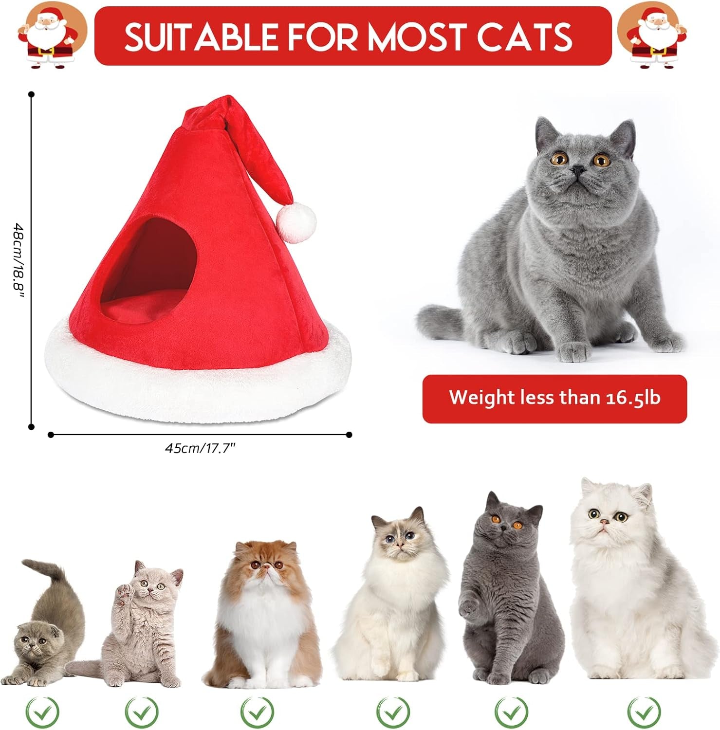 Christmas Tree Cat Bed Tent – Cozy Self-Warming Pet House for Cats & Small Dogs
