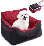 Dog Car Seat for Small Dogs – Cozy Booster Bed with Leash & Storage