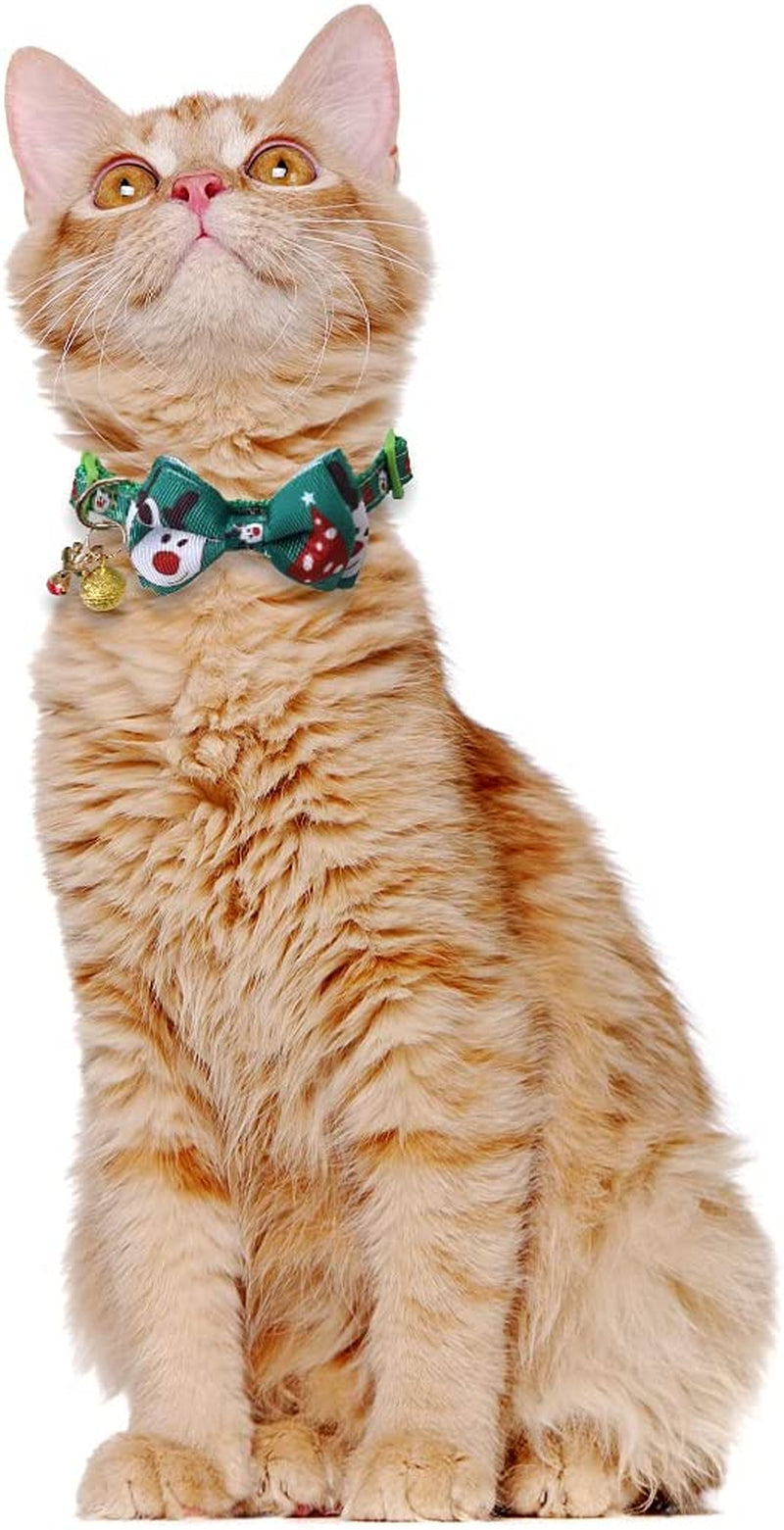 Christmas Cat Collar with Bow Tie & Bell – Adjustable Safety Breakaway for Cats & Kittens - FurriendlyPaws | Furry Friends, Happy Hearts