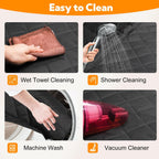 Dog Car Seat Cover for Back Seat  - Waterproof Hammock with Side Flaps & Mesh Window – Heavy Duty Pet Seat Protector