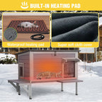 🏠❄️ Insulated Heated Cat House with Temperature Control – Weatherproof Feral & Outdoor Cat Shelter