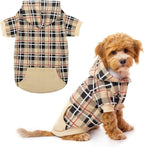Plaid Dog Hoodie – Warm Winter Coat with Leash Hole, Stylish Sweater for Small, Medium & Large Dogs & Cats