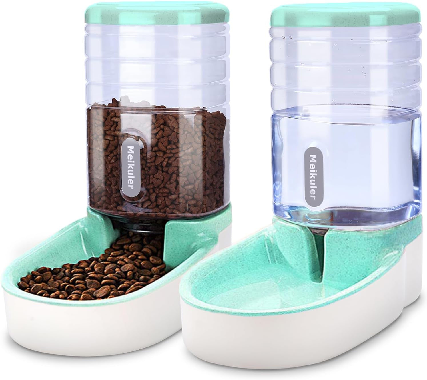 Automatic Dog Cat Feeder & Water Dispenser Set – 1 Gallon x 2