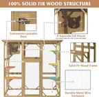 Large Wooden Outdoor Cat Enclosure – Safe & Weatherproof Catio for Cats