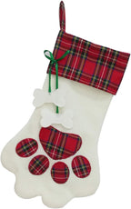 Large Dog & Cat Christmas Stockings – Plush Paw-Shaped Holiday Hanging Socks