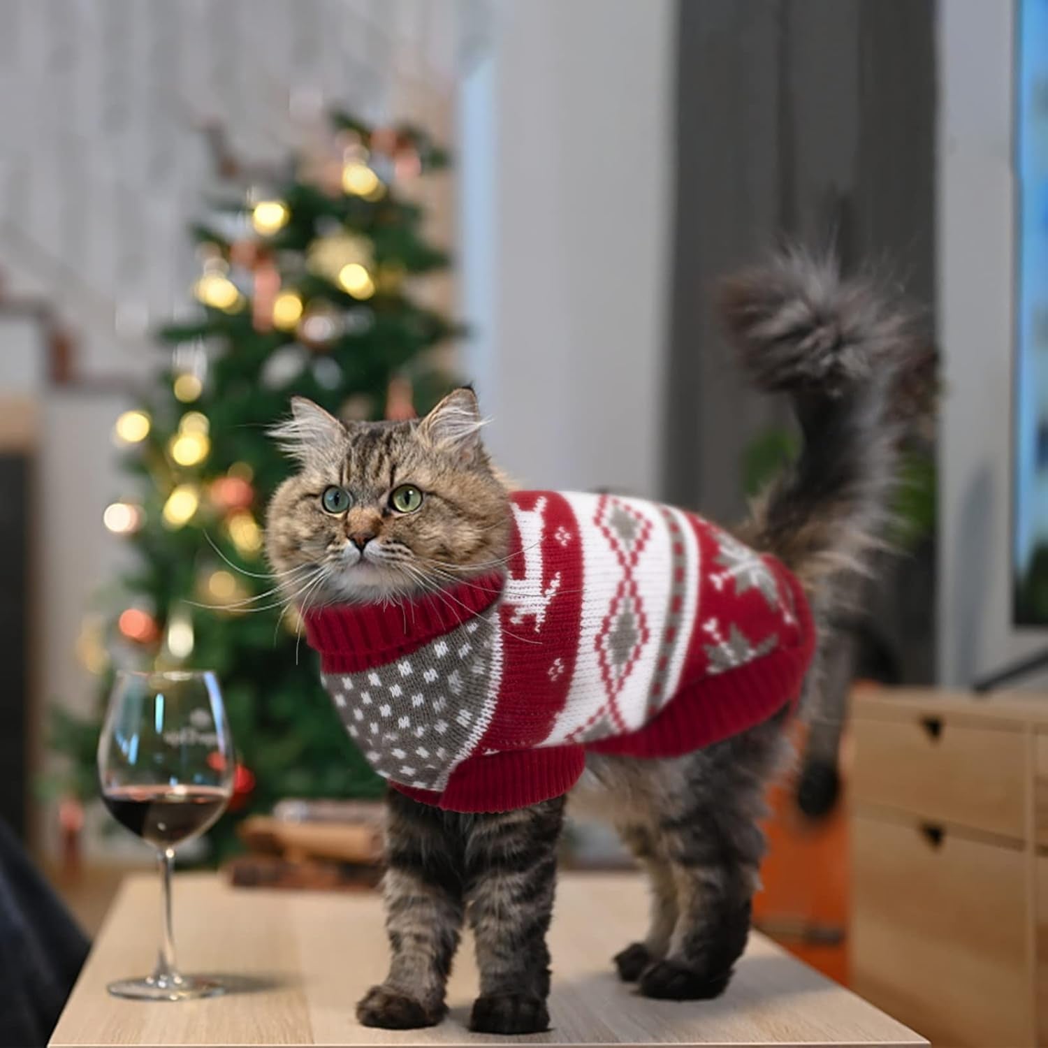 2-Pack Cat Christmas Sweaters – Warm Holiday Knitwear for Cats & Small Dogs