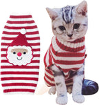 Christmas Cat Sweater – Santa Claus Knit Pet Outfit (XS–XL)